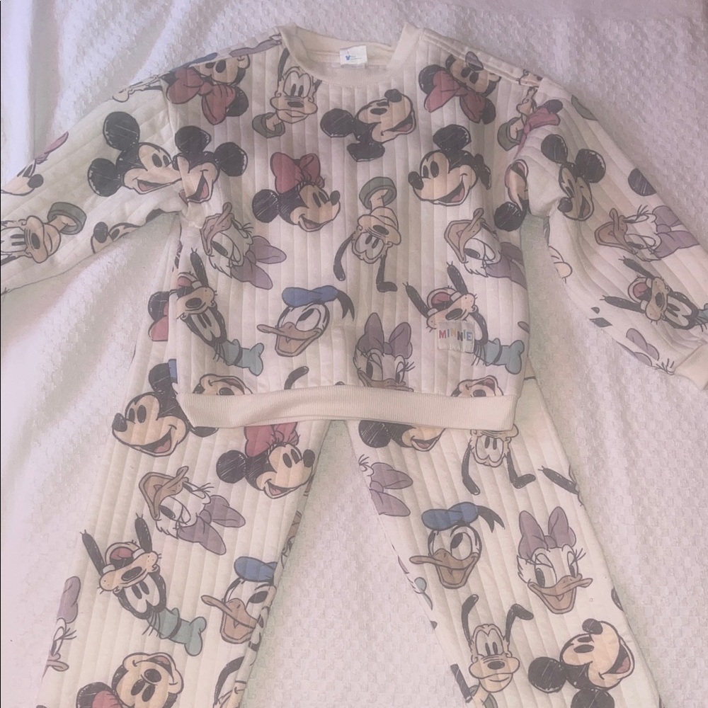 Disney Kids Pajama Set - Cream with Character Design